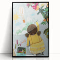 Chalk Drawing Girl Art for Kids - Personalized Kids Art