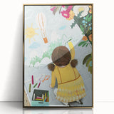 Chalk Drawing Girl Art for Kids - Personalized Kids Art