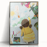 Chalk Drawing Girl Art for Kids - Personalized Kids Art