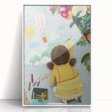 Chalk Drawing Girl Art for Kids - Personalized Kids Art