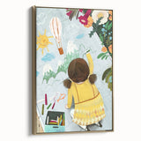 Chalk Drawing Girl Art for Kids - Personalized Kids Art