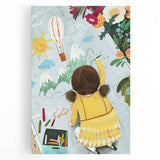 Chalk Drawing Girl Art for Kids - Personalized Kids Art