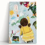 Chalk Drawing Girl Art for Kids - Personalized Kids Art