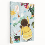 Chalk Drawing Girl Art for Kids - Personalized Kids Art