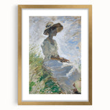 Abstract figurative frame with a gold mat, showcasing a modern art design. The front view highlights its elegant shape and luxurious finish, ideal for contemporary decor.