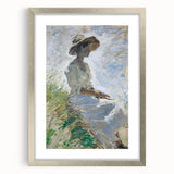 Abstract figurative frame with a silver finish, showcasing a contemporary design and a mat border, ideal for modern home decor and artwork display.