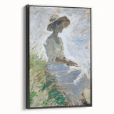 Abstract figurative framed canvas artwork showcasing a striking black side view, perfect for modern home decor, enhancing artistic ambiance and sophistication.