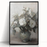Framed abstract floral artwork in vibrant colors, featuring a black frame and acrylic finish, perfect for modern home decor and enhancing interior aesthetics.