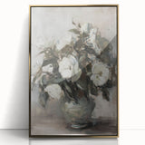 Framed acrylic artwork showcasing an abstract floral design in vibrant colors, featuring gold accents. Perfect for adding a modern touch to home decor.