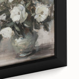 Close-up of an abstract floral framed canvas artwork showcasing vibrant colors and intricate details, perfect for modern home decor.