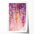 Abstract floral design rolled print featuring vibrant colors in a fluid, modern composition. Perfect for home decor or artistic accent, securely packaged in a protective cardboard tube.