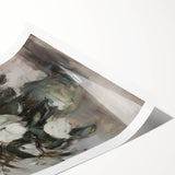 Abstract floral rolled print showcasing vibrant colors and intricate patterns, ideal for home decor or artistic displays, packaged securely in a protective tube.