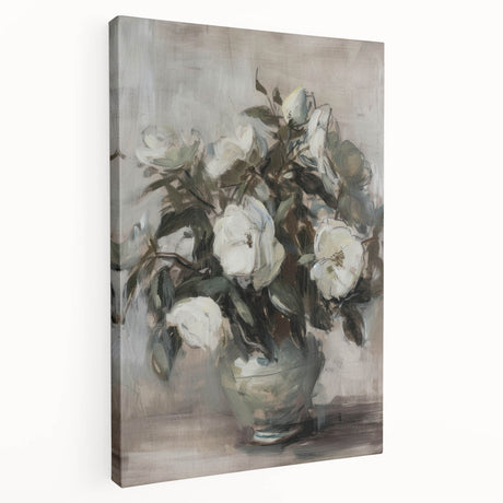 Abstract floral design on stretched canvas, showcasing vibrant colors and intricate patterns. Ideal for modern home decor, adding a touch of elegance to any room.