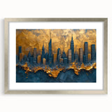 Abstract landscape wall art framed in silver with a mat border, showcasing vibrant colors and intricate patterns, perfect for modern home decor accents.