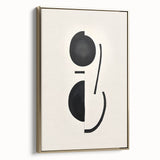 Framed abstract minimalist wall art featuring gold accents and a sleek design, showcasing a side view of the canvas with a modern aesthetic for stylish decor.