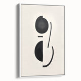 Abstract minimalist framed wall art showcasing a white canvas with subtle texture, presented in a sleek black frame, ideal for modern decor. Perfect for enhancing contemporary interiors.