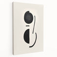 Abstract minimalist wall art design on stretched canvas, showcasing soft pastel colors and geometric shapes, perfect for modern home decor.