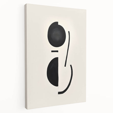 Abstract minimalist wall art design on stretched canvas, showcasing soft pastel colors and geometric shapes, perfect for modern home decor.