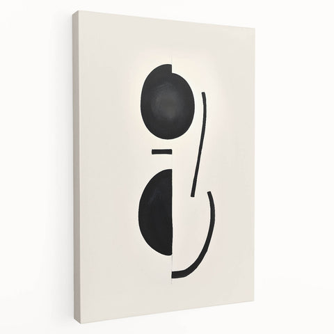 Abstract minimalist wall art design on stretched canvas, showcasing soft pastel colors and geometric shapes, perfect for modern home decor.