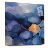 Colorful Abstract Wall Art – Dreamy Stones in Blue and Gold