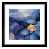 Colorful Abstract Wall Art – Dreamy Stones in Blue and Gold