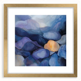 Colorful Abstract Wall Art – Dreamy Stones in Blue and Gold