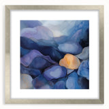 Colorful Abstract Wall Art – Dreamy Stones in Blue and Gold