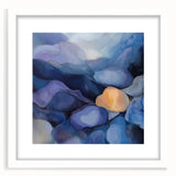 Colorful Abstract Wall Art – Dreamy Stones in Blue and Gold