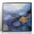 Colorful Abstract Wall Art – Dreamy Stones in Blue and Gold