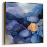 Colorful Abstract Wall Art – Dreamy Stones in Blue and Gold