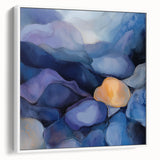 Colorful Abstract Wall Art – Dreamy Stones in Blue and Gold