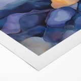 Colorful Abstract Wall Art – Dreamy Stones in Blue and Gold