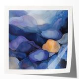 Colorful Abstract Wall Art – Dreamy Stones in Blue and Gold