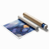 Colorful Abstract Wall Art – Dreamy Stones in Blue and Gold