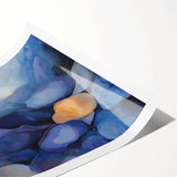 Colorful Abstract Wall Art – Dreamy Stones in Blue and Gold