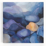 Colorful Abstract Wall Art – Dreamy Stones in Blue and Gold