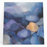Colorful Abstract Wall Art – Dreamy Stones in Blue and Gold