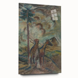 Expressionist Equestrian Landscape Wall Art - Dreamy Scenic Design