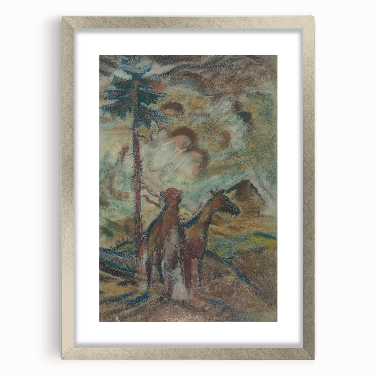 Expressionist Equestrian Landscape Wall Art - Dreamy Scenic Design