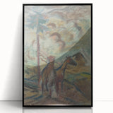 Expressionist Equestrian Landscape Wall Art - Dreamy Scenic Design