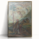 Expressionist Equestrian Landscape Wall Art - Dreamy Scenic Design