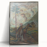 Expressionist Equestrian Landscape Wall Art - Dreamy Scenic Design