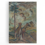 Expressionist Equestrian Landscape Wall Art - Dreamy Scenic Design