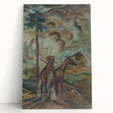 Expressionist Equestrian Landscape Wall Art - Dreamy Scenic Design