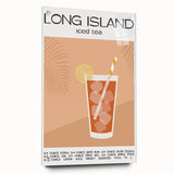 Large abstract wall art on acrylic glass depicting assorted foods and drinks in vibrant colors, ideal for dining room decor.