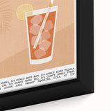 Extra large black wall art on canvas featuring colorful, textured food and drink motifs, ideal for living room decor.