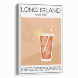 Extra large framed canvas featuring vintage poster art of colorful food and drinks, ideal for living room decor.