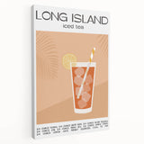 Large stretched canvas featuring a colorful pop art style depiction of various food and drinks, ideal for kitchen wall art.