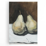 Black and white canvas print of assorted fruits, ideal for kitchen art, in a minimalist style.