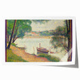Gray Weather by Seurat: Serene Pointillist River Landscape Wall Art